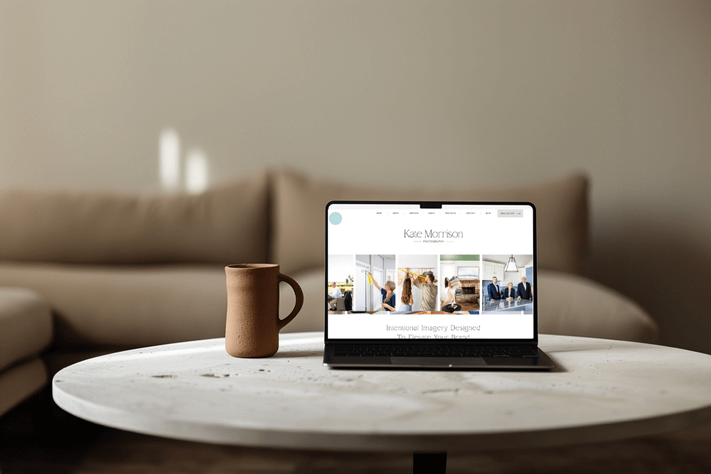 Open laptop with a refreshed website open